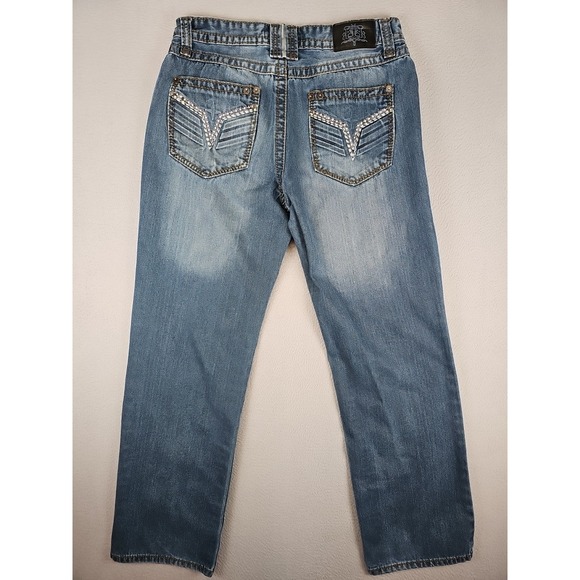 Bailey's Pt Black Straight Jeans Men's Size 32x30 Embroidered Blue 100% Cotton - Picture 6 of 8